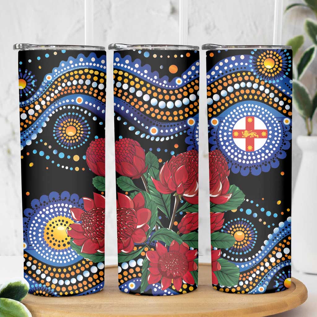 Australia New South Wales Waratahs Skinny Tumbler Aboriginal Dot Art