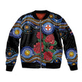 Australia New South Wales Waratahs Sleeve Zip Bomber Jacket Aboriginal Dot Art
