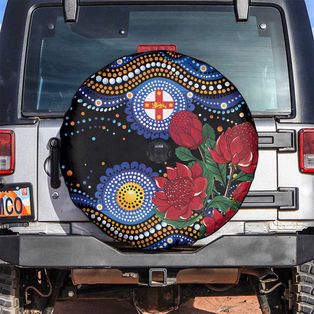 Australia New South Wales Waratahs Spare Tire Cover Aboriginal Dot Art