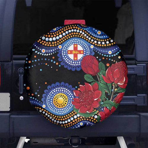 Australia New South Wales Waratahs Spare Tire Cover Aboriginal Dot Art