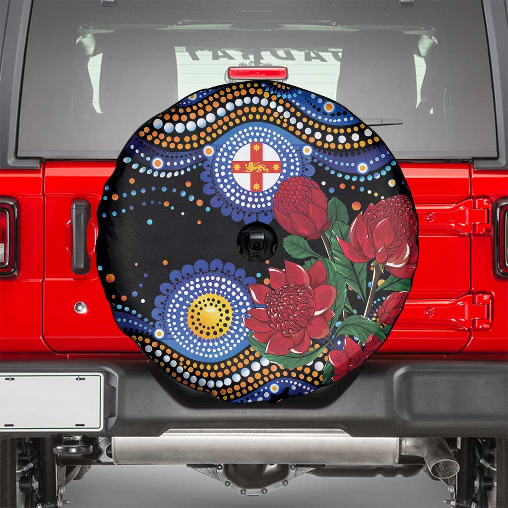 Australia New South Wales Waratahs Spare Tire Cover Aboriginal Dot Art