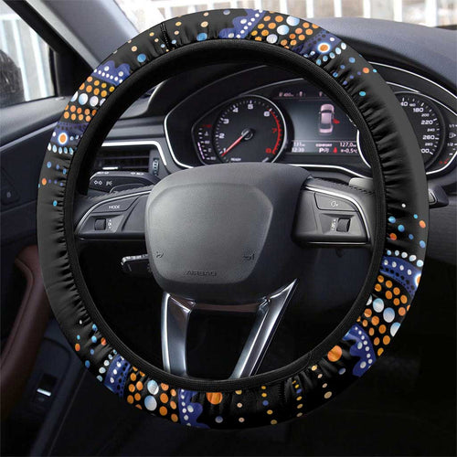 Australia New South Wales Waratahs Steering Wheel Cover Aboriginal Dot Art