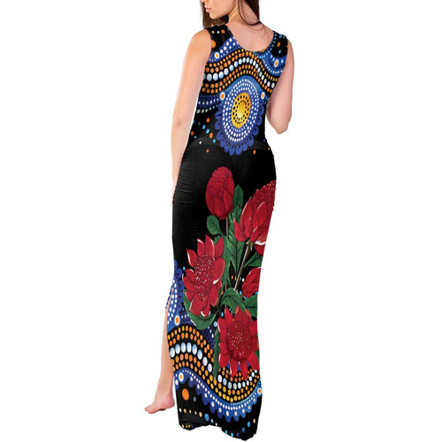 Australia New South Wales Waratahs Tank Maxi Dress Aboriginal Dot Art