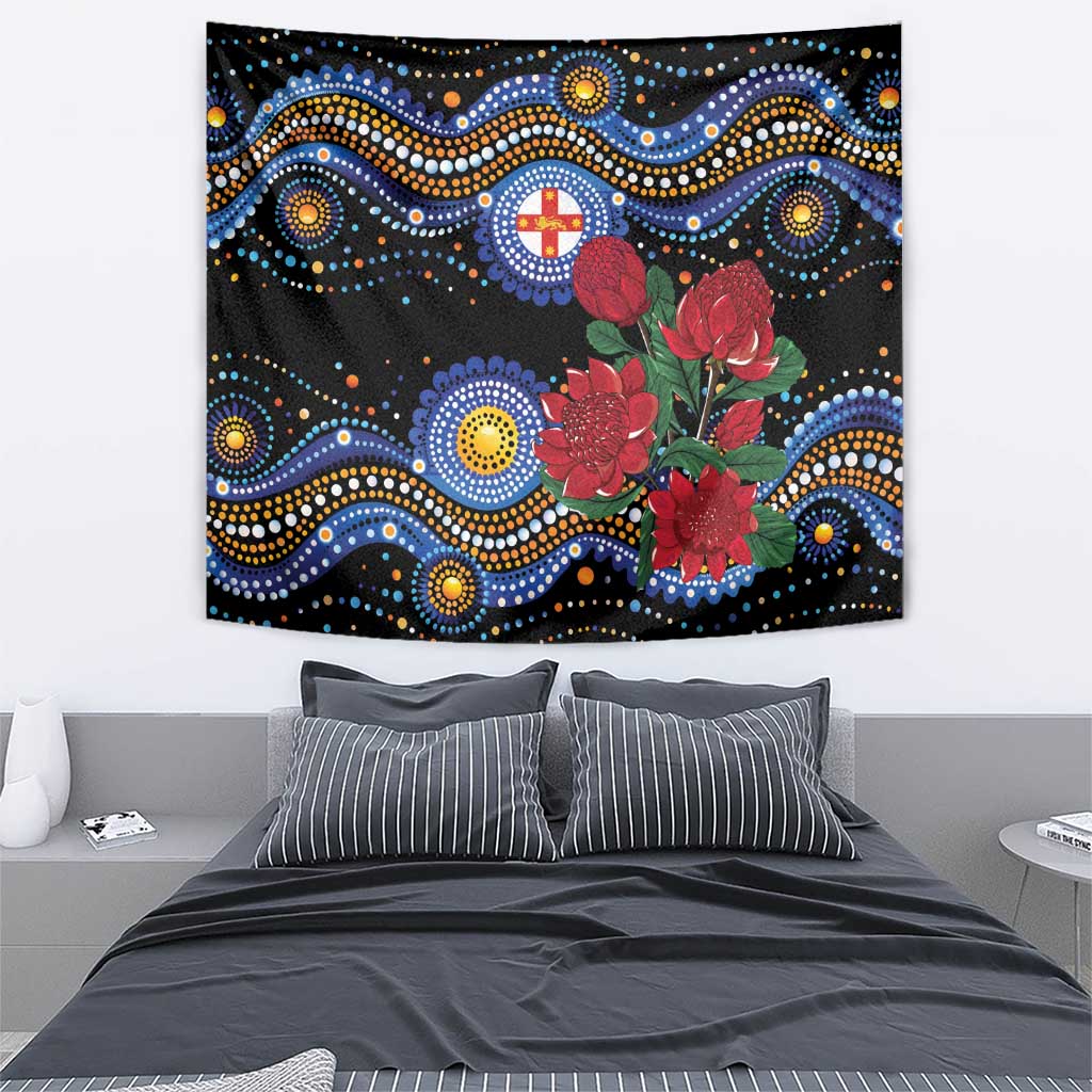 Australia New South Wales Waratahs Tapestry Aboriginal Dot Art