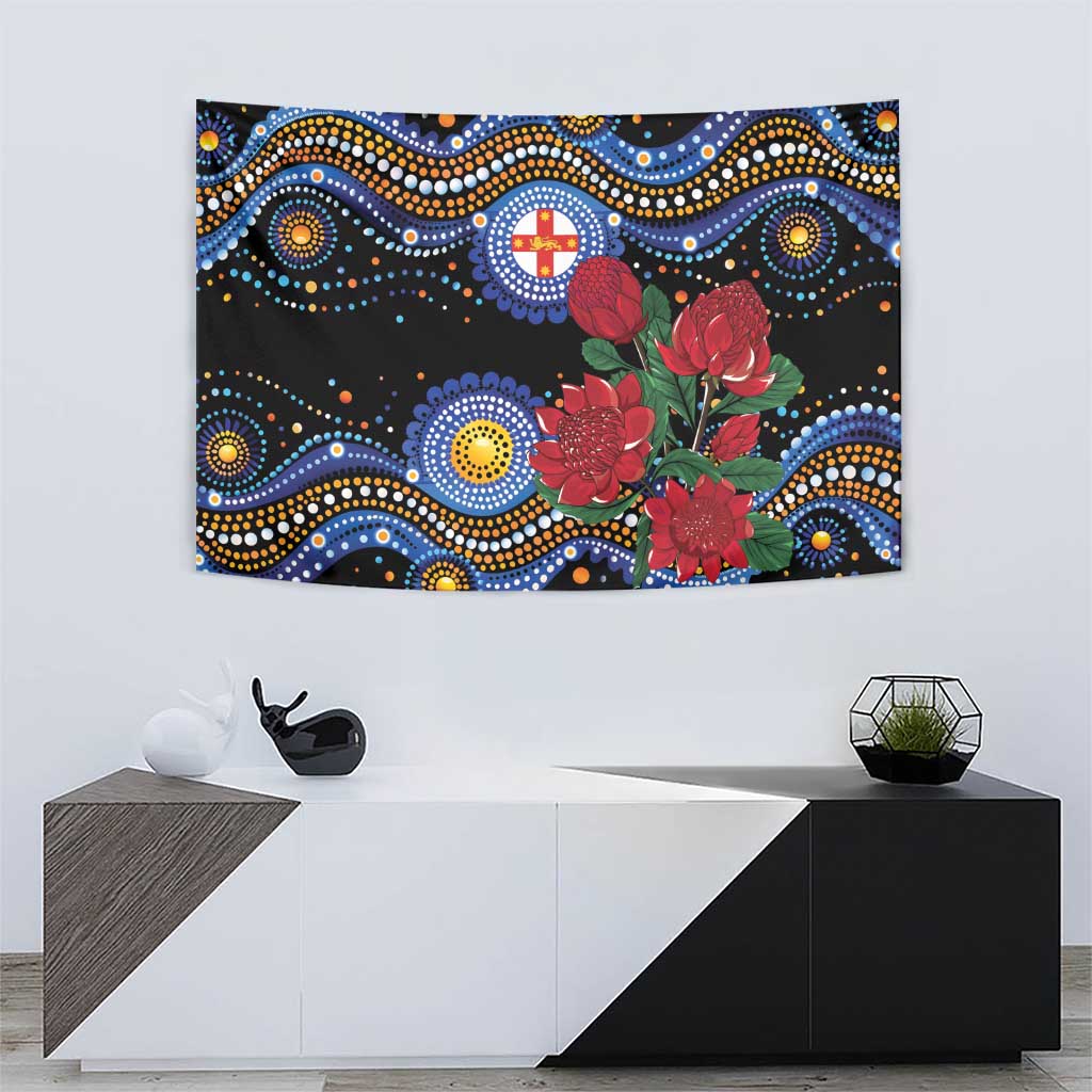 Australia New South Wales Waratahs Tapestry Aboriginal Dot Art