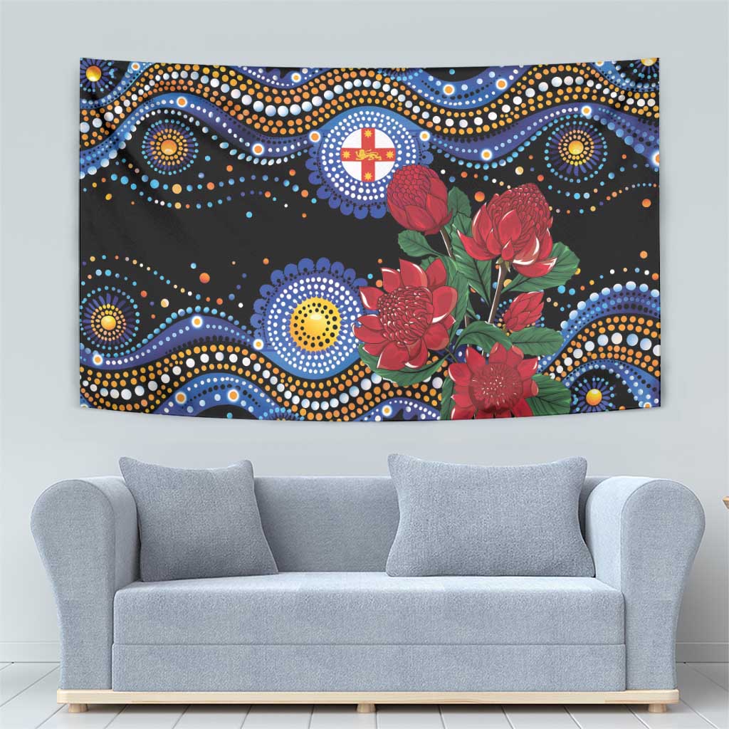 Australia New South Wales Waratahs Tapestry Aboriginal Dot Art