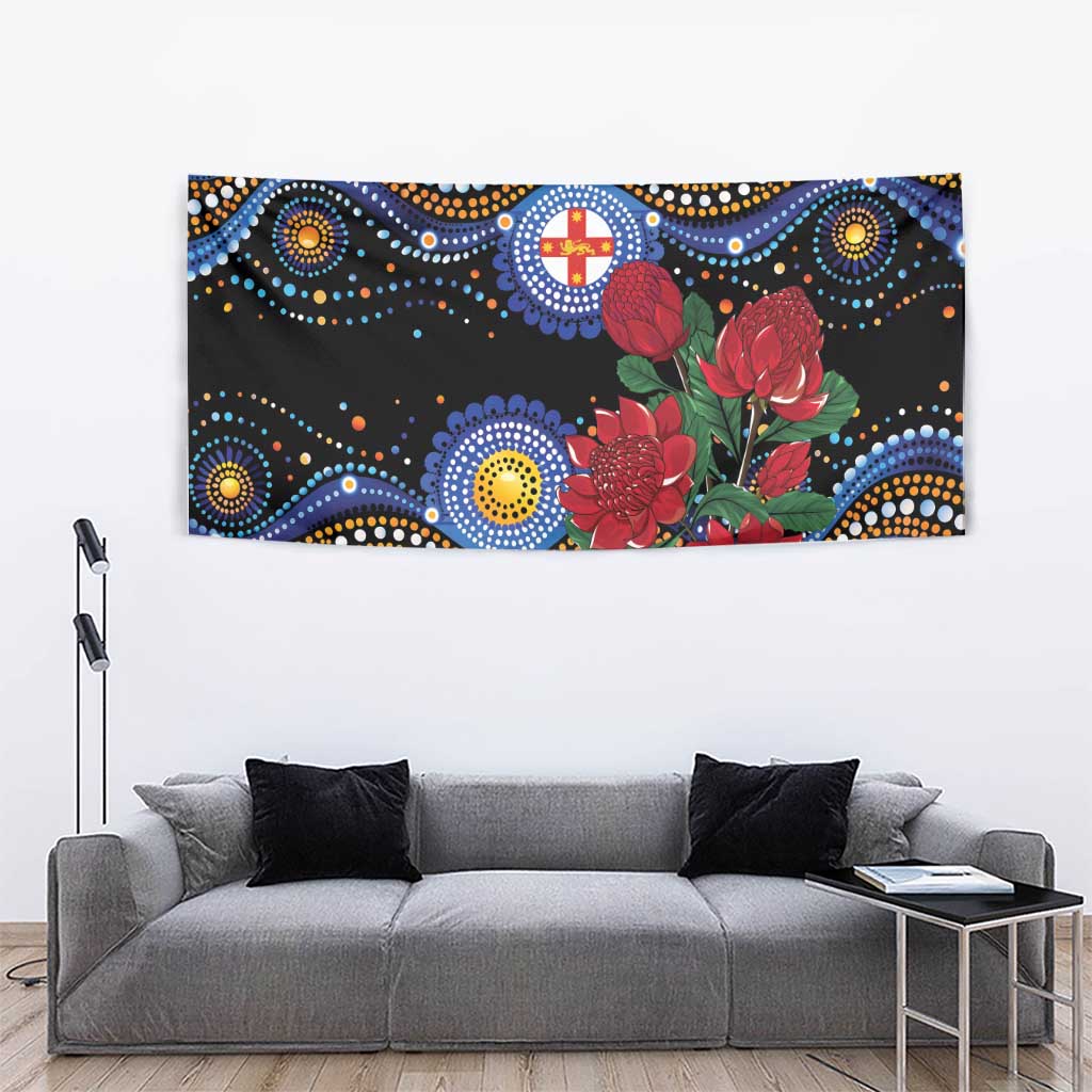 Australia New South Wales Waratahs Tapestry Aboriginal Dot Art
