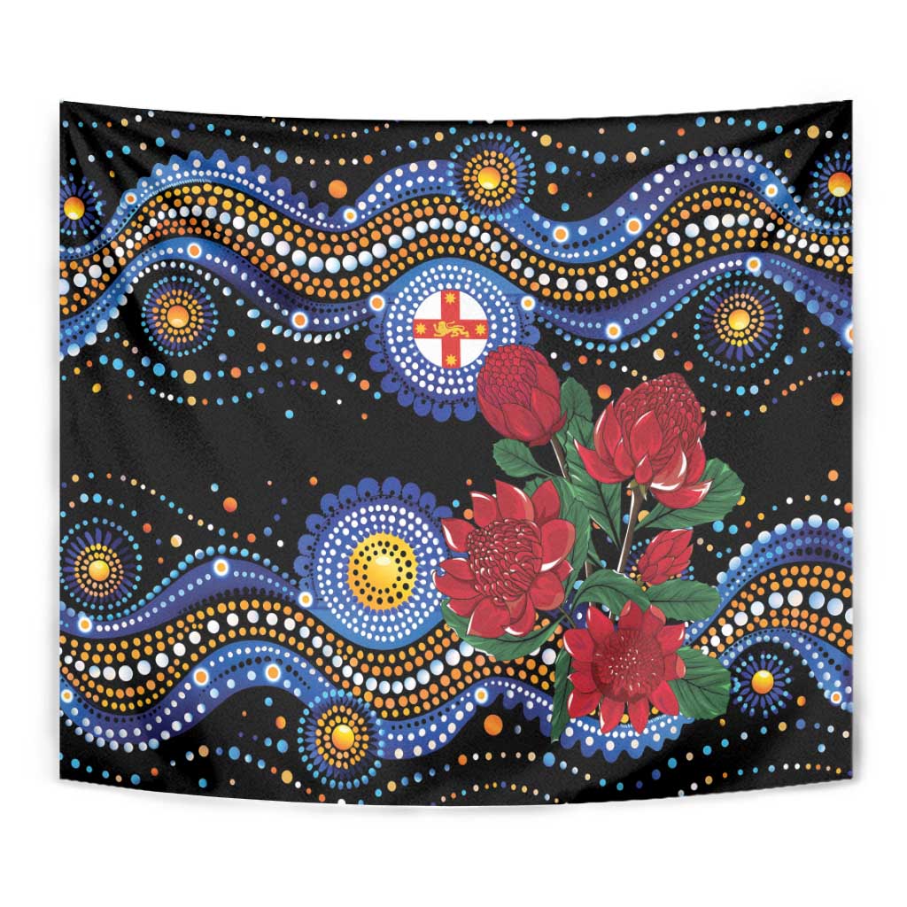 Australia New South Wales Waratahs Tapestry Aboriginal Dot Art
