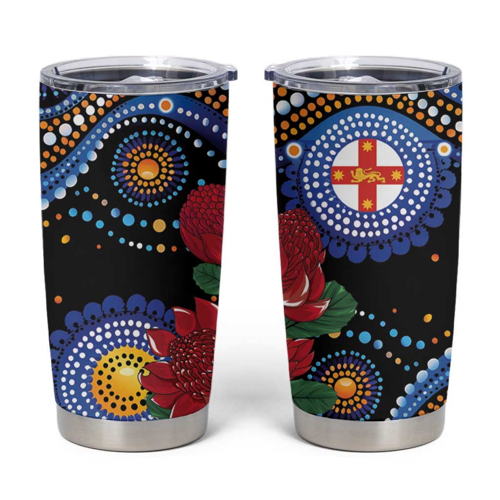 Australia New South Wales Waratahs Tumbler Cup Aboriginal Dot Art