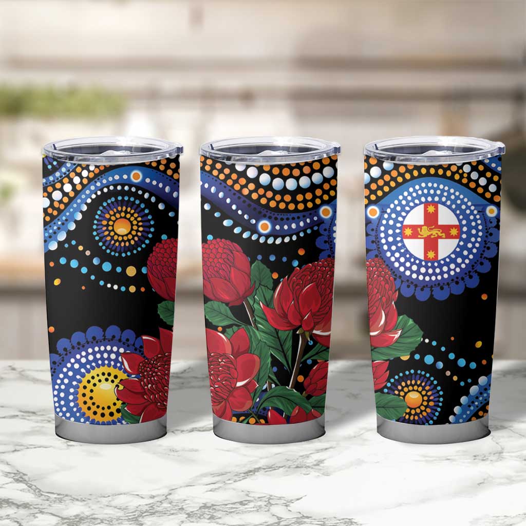 Australia New South Wales Waratahs Tumbler Cup Aboriginal Dot Art
