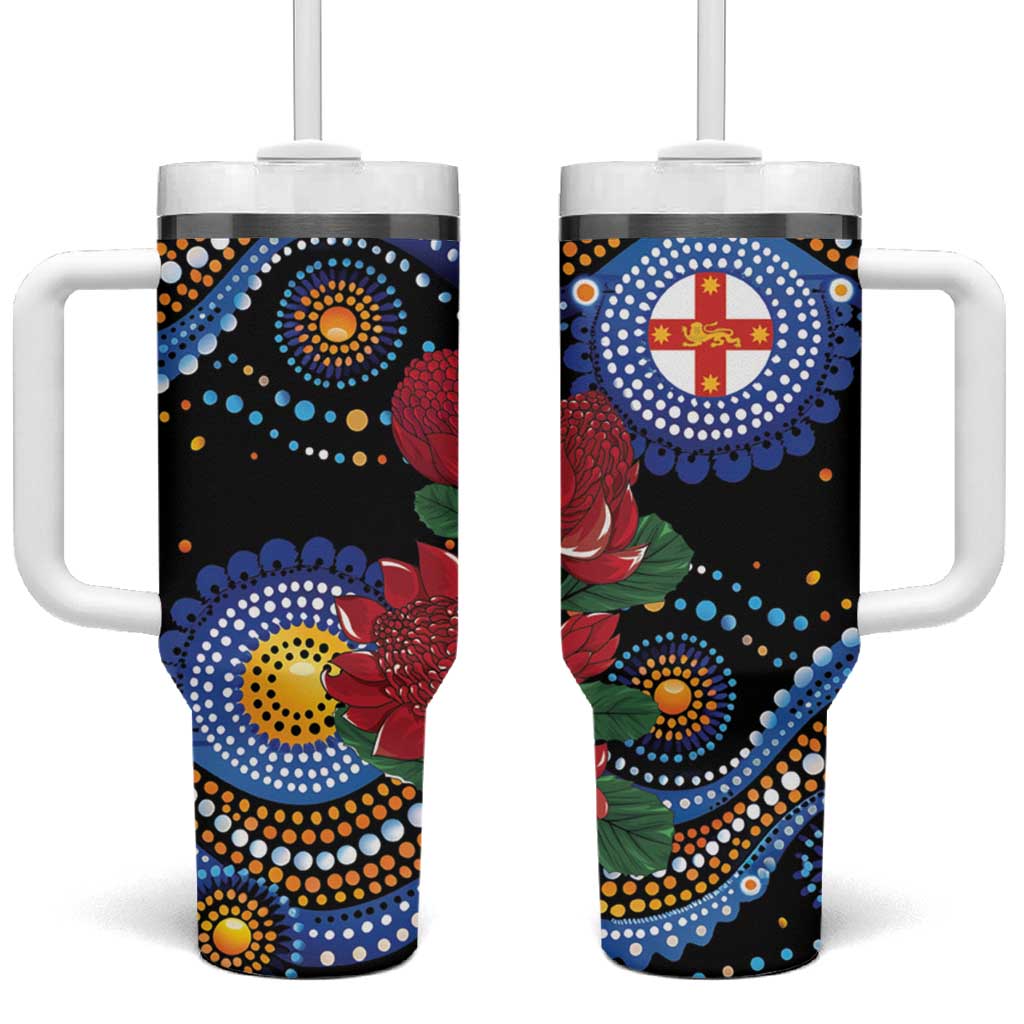 Australia New South Wales Waratahs Tumbler With Handle Aboriginal Dot Art