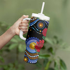 Australia New South Wales Waratahs Tumbler With Handle Aboriginal Dot Art