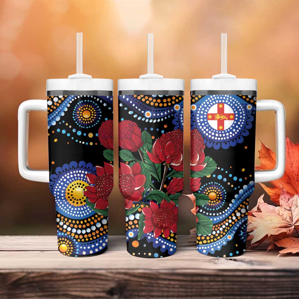 Australia New South Wales Waratahs Tumbler With Handle Aboriginal Dot Art
