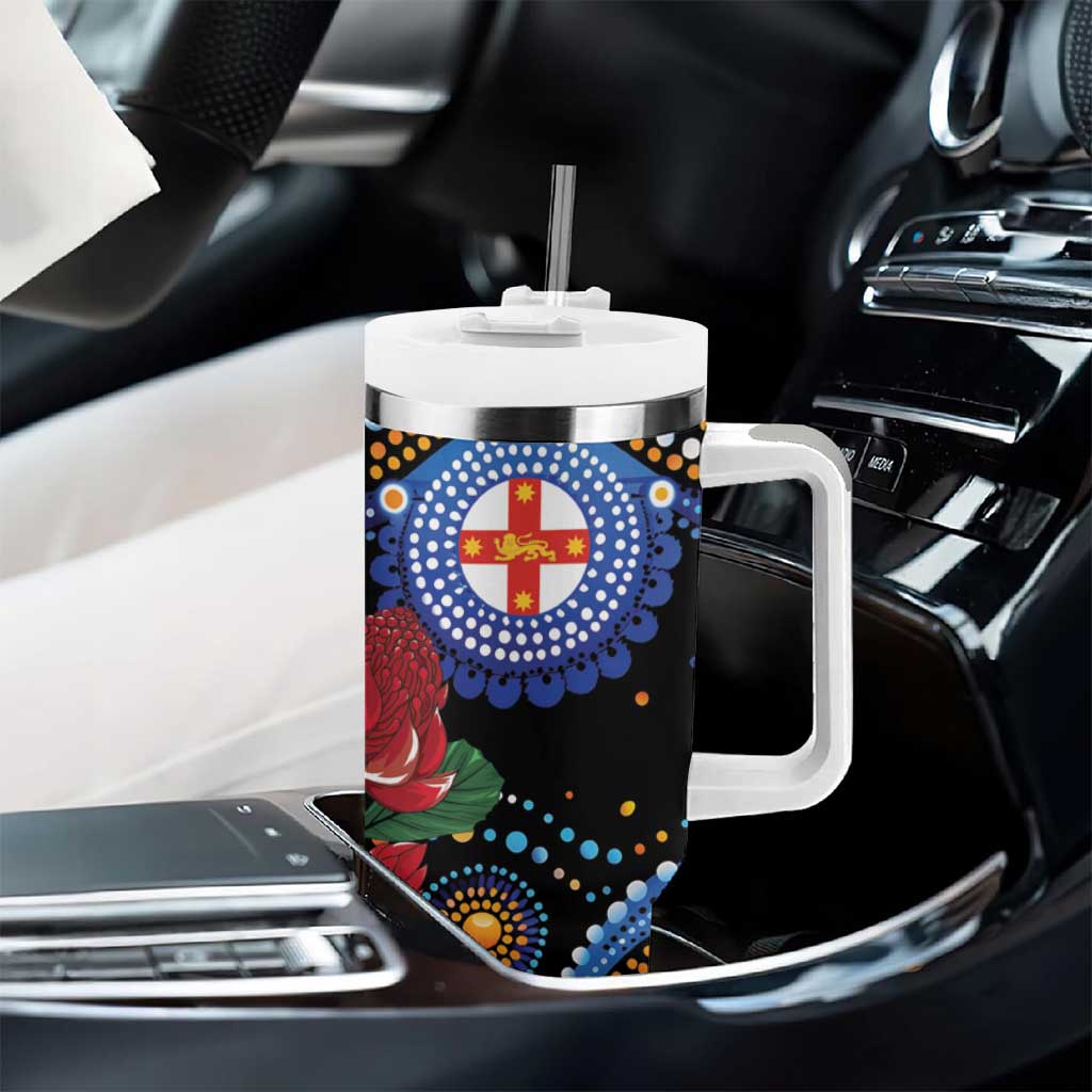 Australia New South Wales Waratahs Tumbler With Handle Aboriginal Dot Art