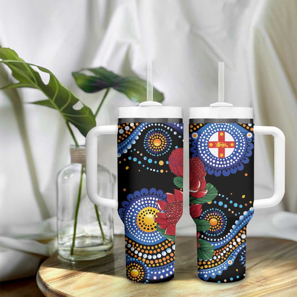Australia New South Wales Waratahs Tumbler With Handle Aboriginal Dot Art