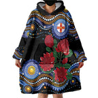 Australia New South Wales Waratahs Wearable Blanket Hoodie Aboriginal Dot Art