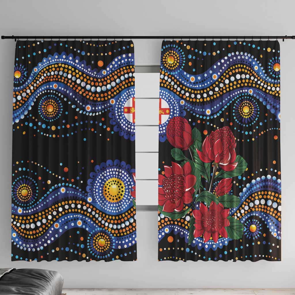 Australia New South Wales Waratahs Window Curtain Aboriginal Dot Art