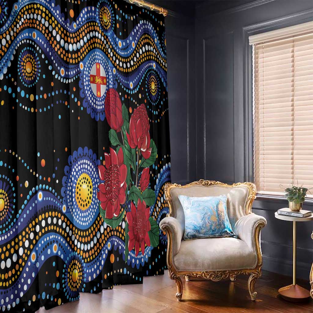 Australia New South Wales Waratahs Window Curtain Aboriginal Dot Art