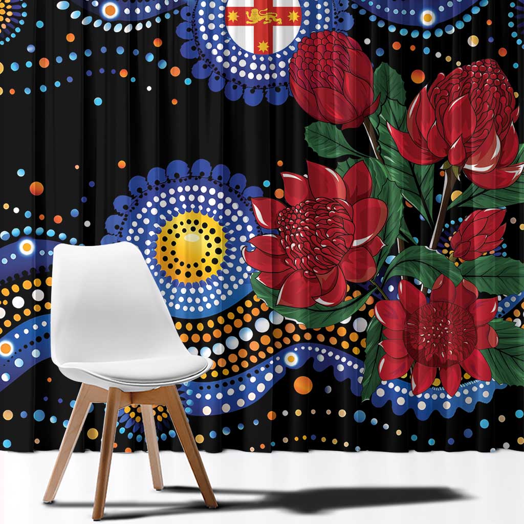 Australia New South Wales Waratahs Window Curtain Aboriginal Dot Art