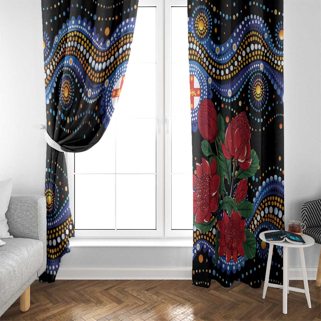 Australia New South Wales Waratahs Window Curtain Aboriginal Dot Art