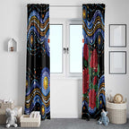 Australia New South Wales Waratahs Window Curtain Aboriginal Dot Art