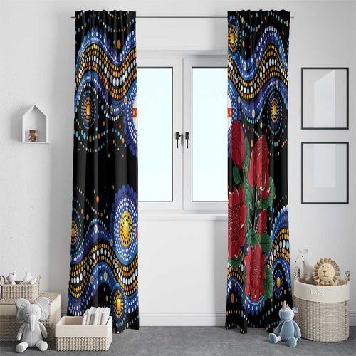 Australia New South Wales Waratahs Window Curtain Aboriginal Dot Art