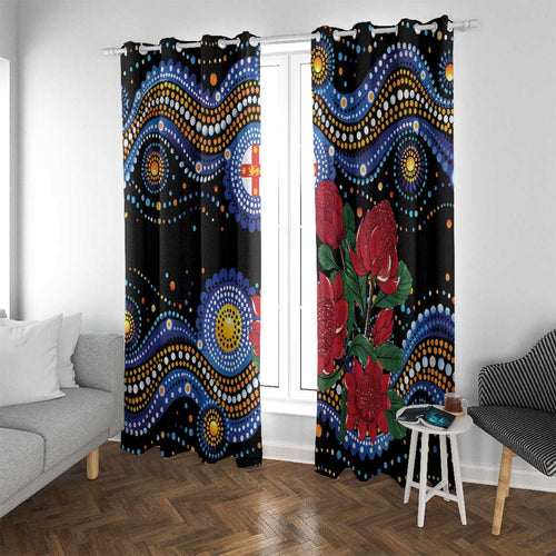 Australia New South Wales Waratahs Window Curtain Aboriginal Dot Art