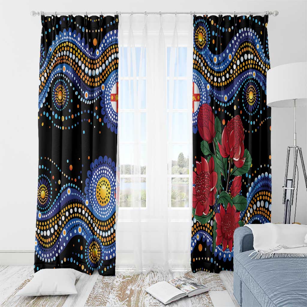 Australia New South Wales Waratahs Window Curtain Aboriginal Dot Art