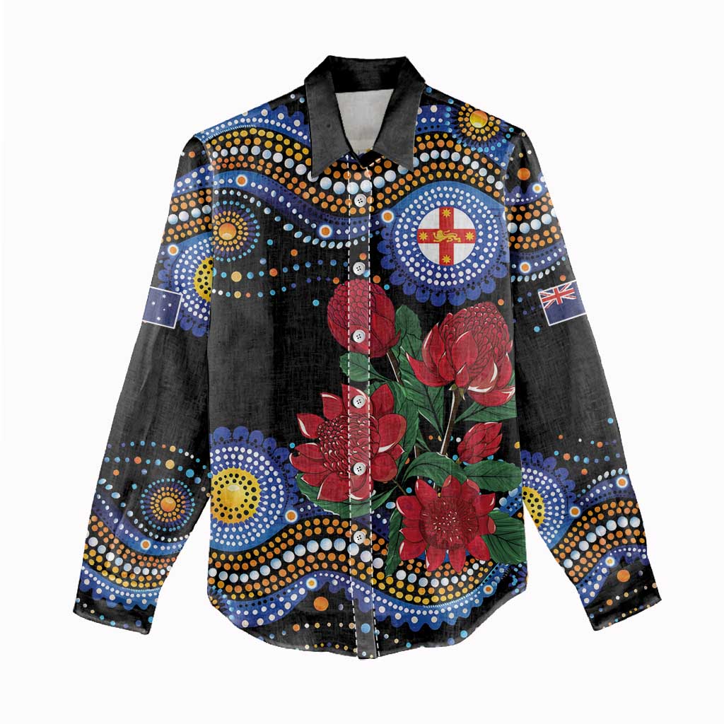 Australia New South Wales Waratahs Women Casual Shirt Aboriginal Dot Art