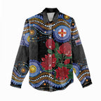 Australia New South Wales Waratahs Women Casual Shirt Aboriginal Dot Art