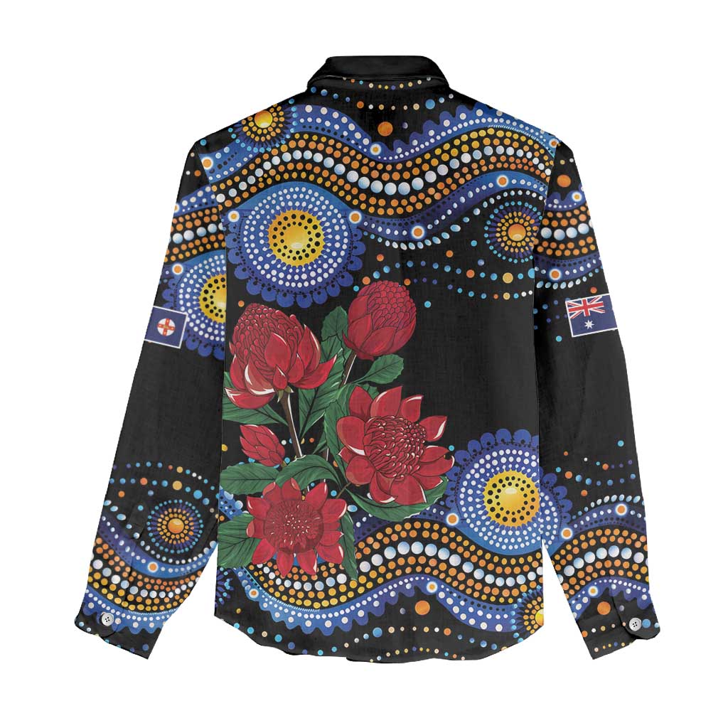 Australia New South Wales Waratahs Women Casual Shirt Aboriginal Dot Art