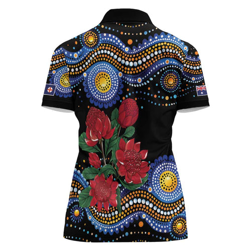 Australia New South Wales Waratahs Women Polo Shirt Aboriginal Dot Art