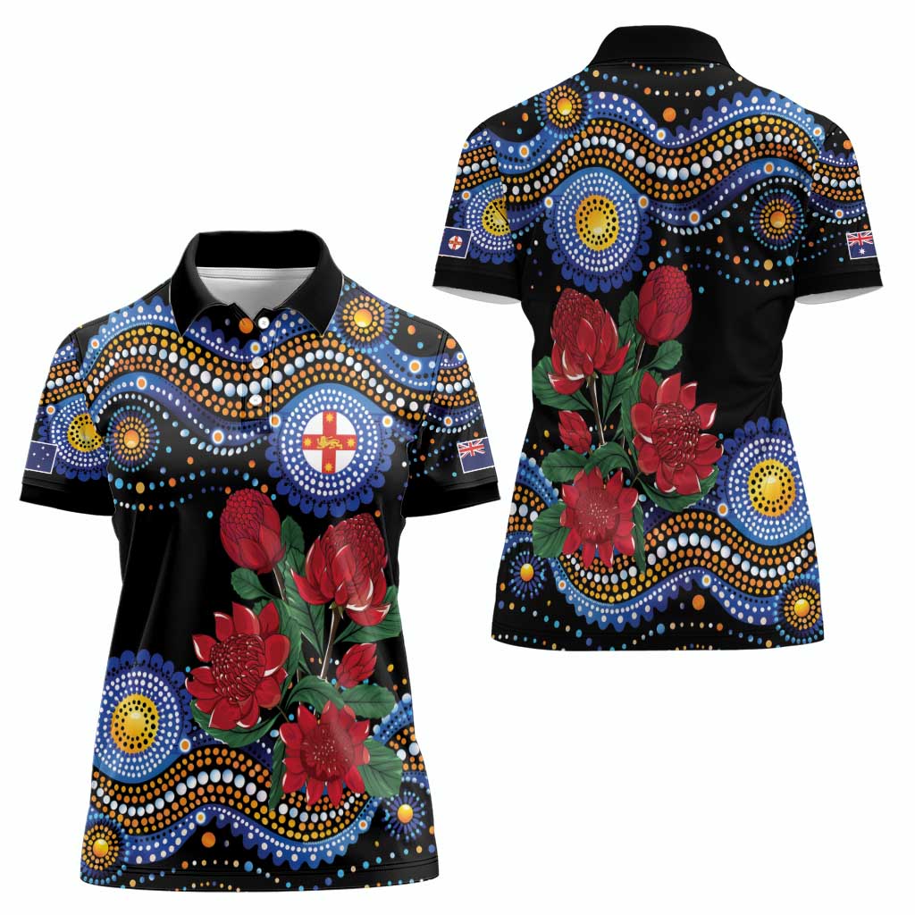 Australia New South Wales Waratahs Women Polo Shirt Aboriginal Dot Art