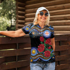 Australia New South Wales Waratahs Women Polo Shirt Aboriginal Dot Art