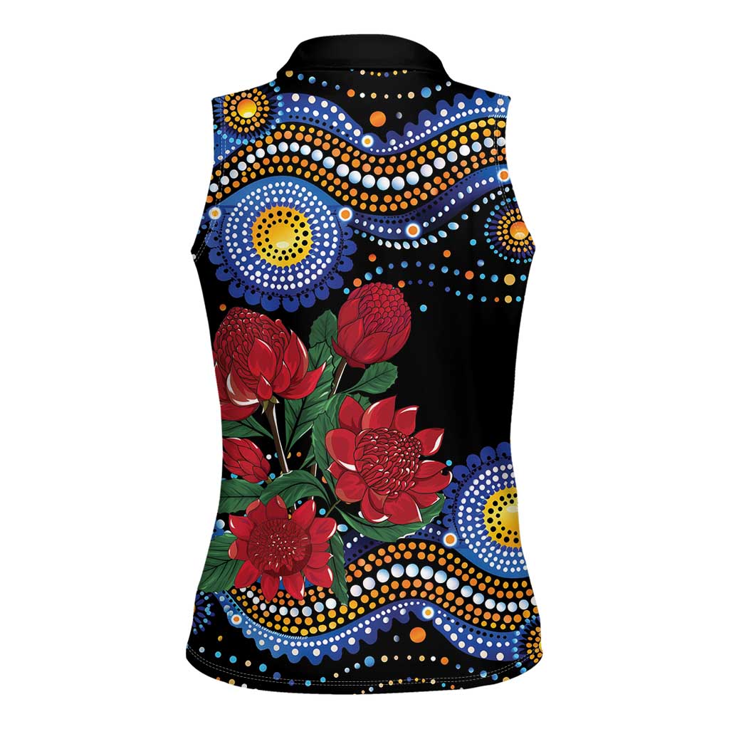 Australia New South Wales Waratahs Women Sleeveless Polo Shirt Aboriginal Dot Art