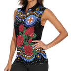 Australia New South Wales Waratahs Women Sleeveless Polo Shirt Aboriginal Dot Art