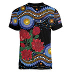Australia New South Wales Waratahs Women V-Neck T-Shirt Aboriginal Dot Art