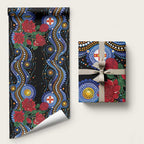 Australia New South Wales Waratahs Wrapping Paper Aboriginal Dot Art - Aussie Hoodie