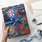 Australia New South Wales Waratahs Wrapping Paper Aboriginal Dot Art - Aussie Hoodie