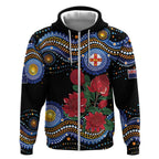Australia New South Wales Waratahs Zip Hoodie Aboriginal Dot Art