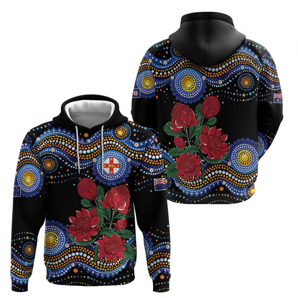 Australia New South Wales Waratahs Zip Hoodie Aboriginal Dot Art