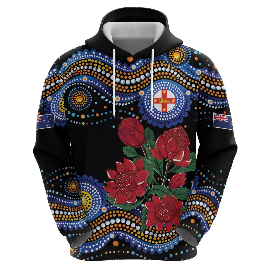 Australia New South Wales Waratahs Zip Hoodie Aboriginal Dot Art