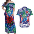 Australia New South Wales Couples Matching Off Shoulder Maxi Dress and Hawaiian Shirt NSW Orta Recens Quam Pura Nites