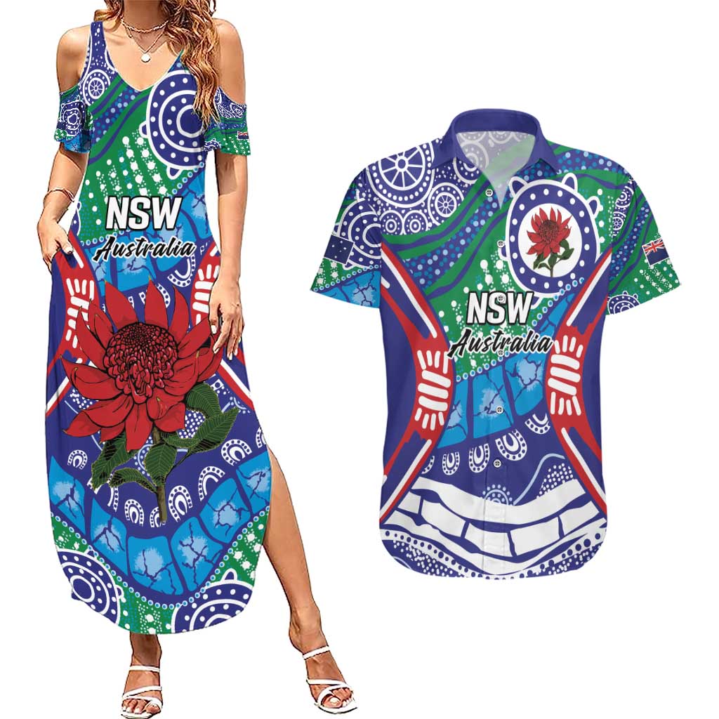 Australia New South Wales Couples Matching Summer Maxi Dress and Hawaiian Shirt NSW Orta Recens Quam Pura Nites