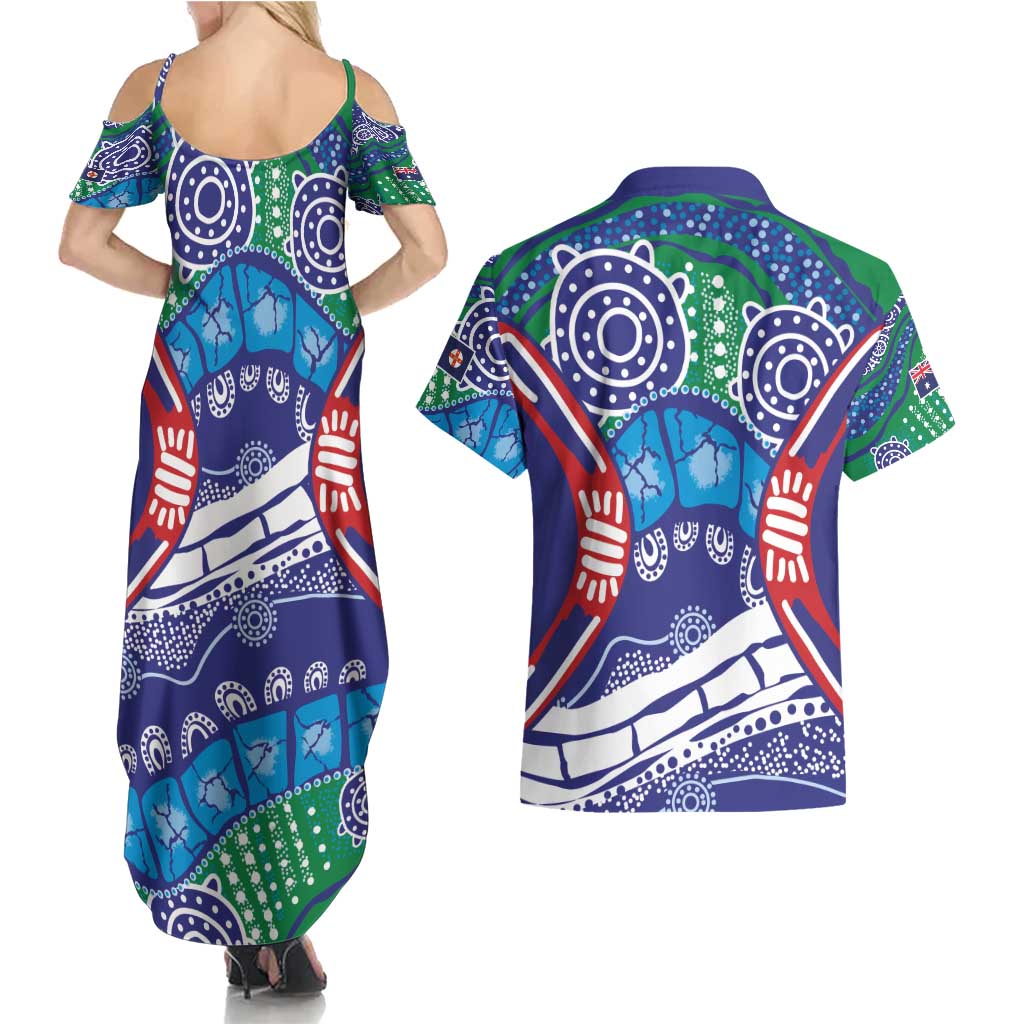 Australia New South Wales Couples Matching Summer Maxi Dress and Hawaiian Shirt NSW Orta Recens Quam Pura Nites