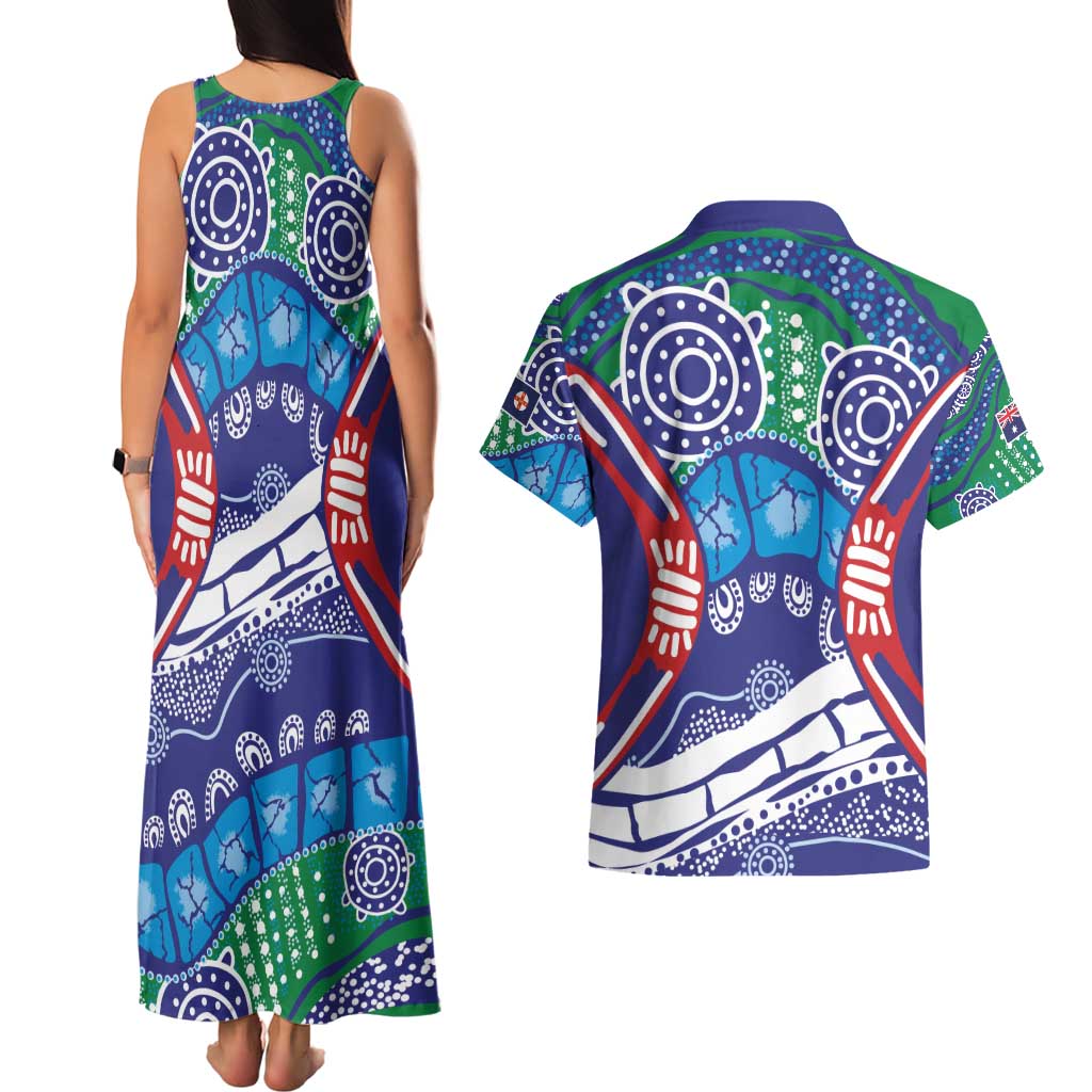 Australia New South Wales Couples Matching Tank Maxi Dress and Hawaiian Shirt NSW Orta Recens Quam Pura Nites