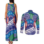 Australia New South Wales Couples Matching Tank Maxi Dress and Long Sleeve Button Shirt NSW Orta Recens Quam Pura Nites