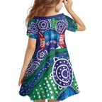 Australia New South Wales Family Matching Short Sleeve Bodycon Dress and Hawaiian Shirt NSW Orta Recens Quam Pura Nites