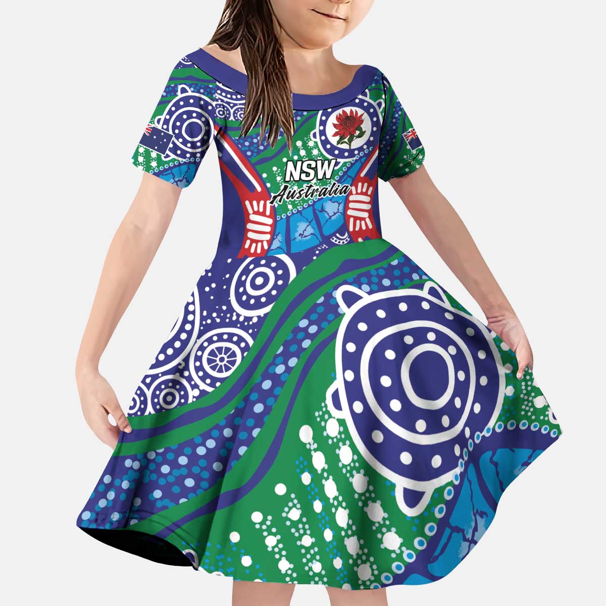 Australia New South Wales Kid Short Sleeve Dress NSW Orta Recens Quam Pura Nites