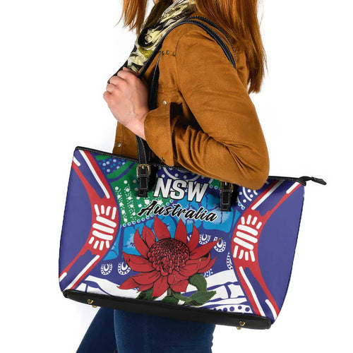 Australia New South Wales Leather Tote Bag NSW Orta Recens Quam Pura Nites